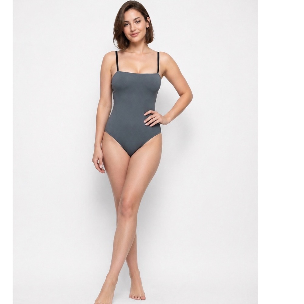SKIMS‎ Shaping Swim Cami One Piece Gunmetal Womens XXS